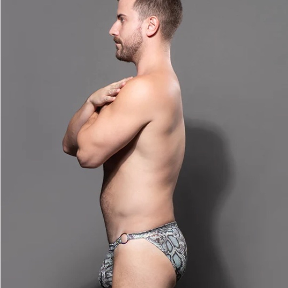 Andrew Christian Python Ring Brief NWT Size XL Snakeskin Almost Naked Pouch - Picture 3 of 7
